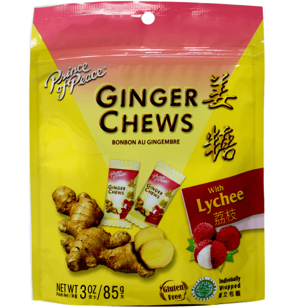 Prince Of Peace Ginger Candy Chews With Lychee Flavored