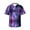 Purple Galaxy, variant on Leopard Skin Pattern Men'S 3d Print Casual Button Down Shirts, Novelty Hawaiian Short Sleeves Xl