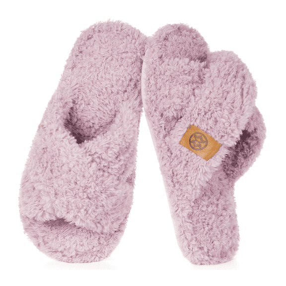 Dokela Fuzzy Open Toe Slippers for Kids Girls Boys House Slipper