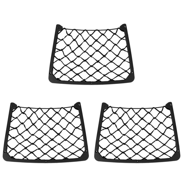 4 Pieces Frame Car Storage Net Bag Car Mesh Net Bag Holder Framed Car Mesh  Organizer Universal Seat Side Storage Mesh Pocket Stretch Car Net Pocket