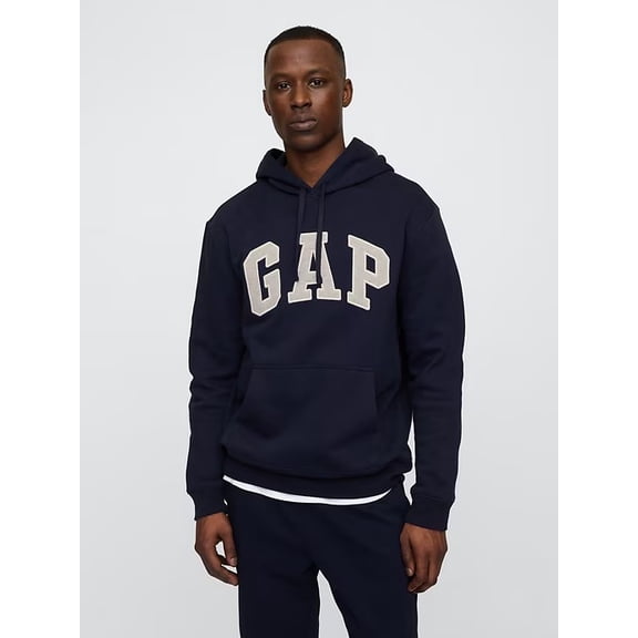 GAP Men's Heritage Logo Pullover Fleece Hoodie - Gray size XXL