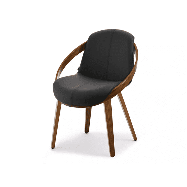 Silla Oficina Casa Madera Minimalista Moderna Mn1 Grupo Microtec Elegante Cocina Hogar Escritorio Piel PU Blanca