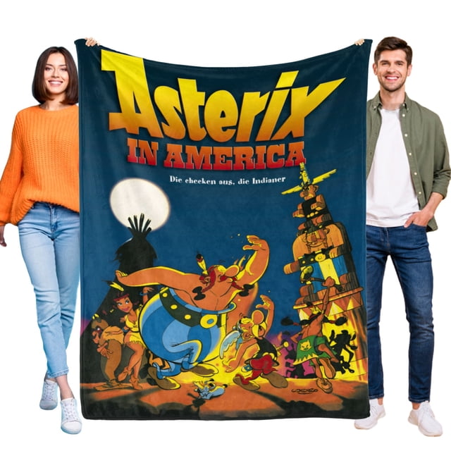 Astérix y Obélix: La Gran Batalla anti-pilling, suave, ligera, esponjosa y acogedora de lujo para hogar y cocina – Perfecta para niños y adultos,100X130cm