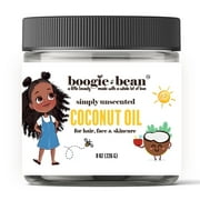 Boogie and Bean Coconut Oil for Baby, Coconut Oil For Hair, Baby Oil, Dry Skin, Kids Infants and Toddlers 8 oz, Unscented NON GMO