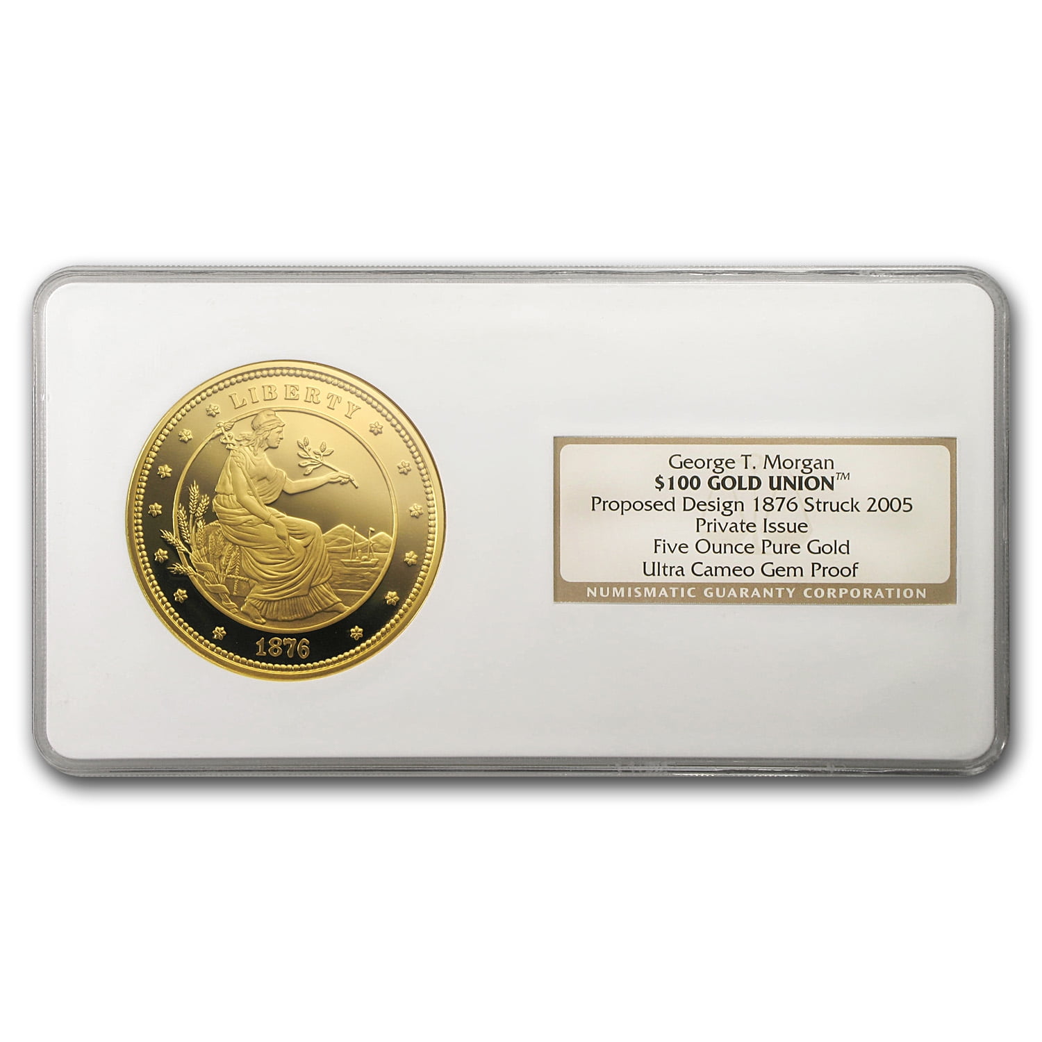 $100 UNION™ 銀貨 1.5オンス Gem Proof George T. Morgan $100 Union 1.5 oz Pure Silver NGC Gem Proof