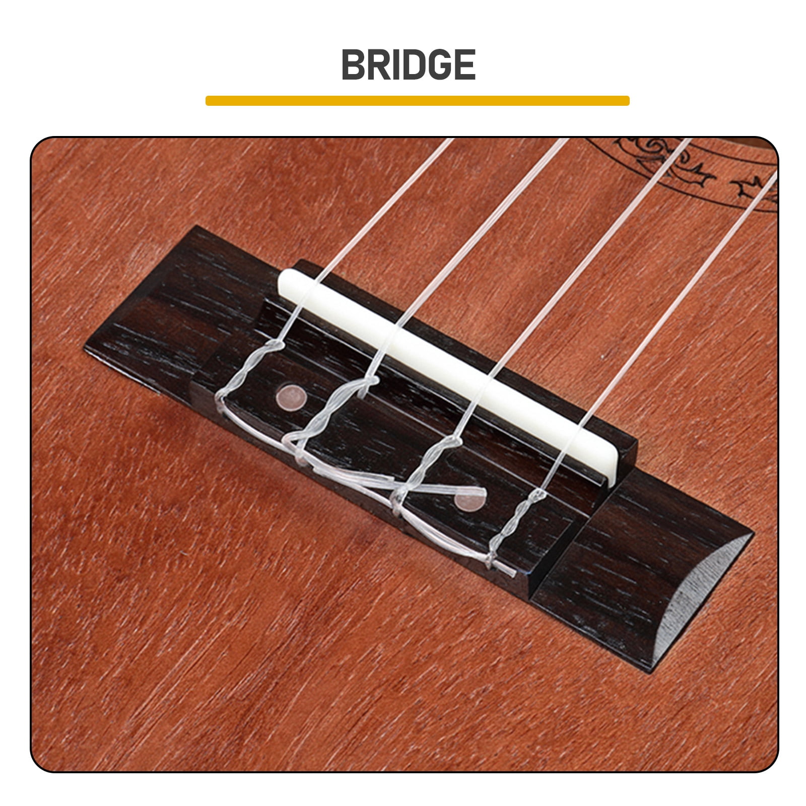 23 Inch Ukulele Beginner Kit with Bag Capo Strap Picks Tuner