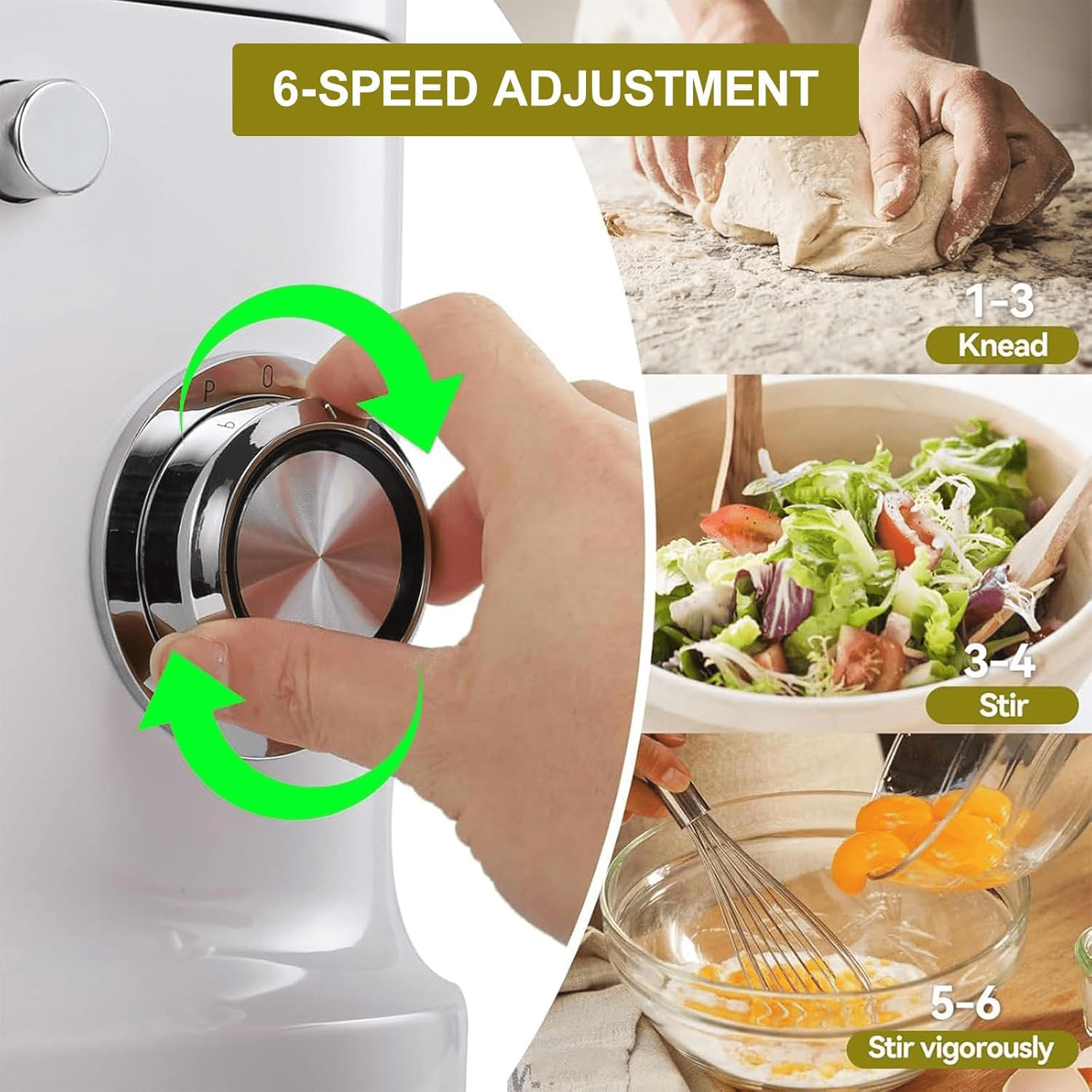 3-in-1 1500W Multifunctional Food Processor with 6L Blender, Professional Stand Mixer & Mincer, Juicer & Grinder for Pasta, Vegetables, Smoothies & Cooking