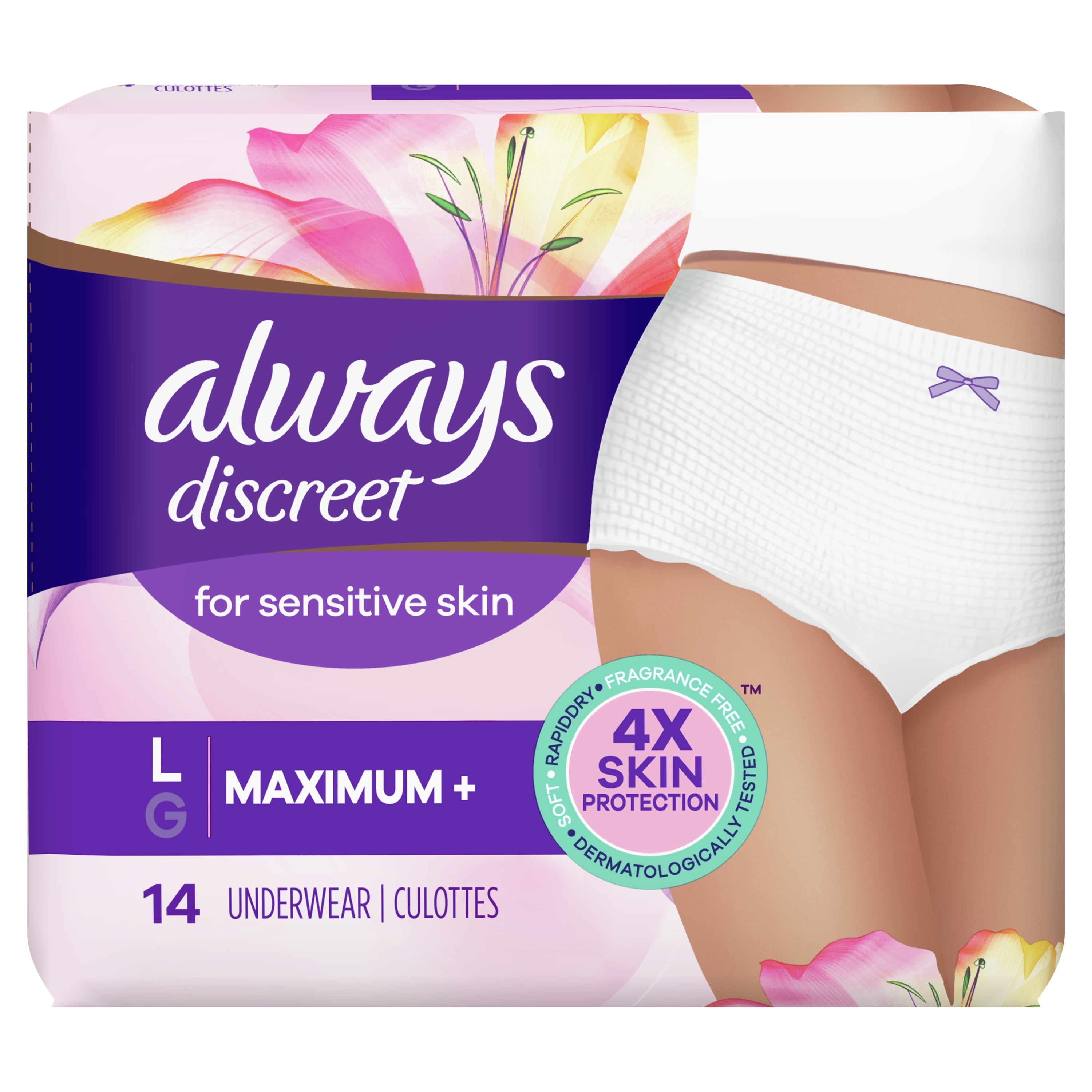 Always Discreet for Sensitive Skin Incontinence Underwear L Maximum