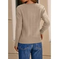 thumbnail image 3 of DOKOTOO Sweaters for Women Cable Knit Pullover Sweaters Long Sleeve V Neck Sweaters Jumper Tops, 3 of 7