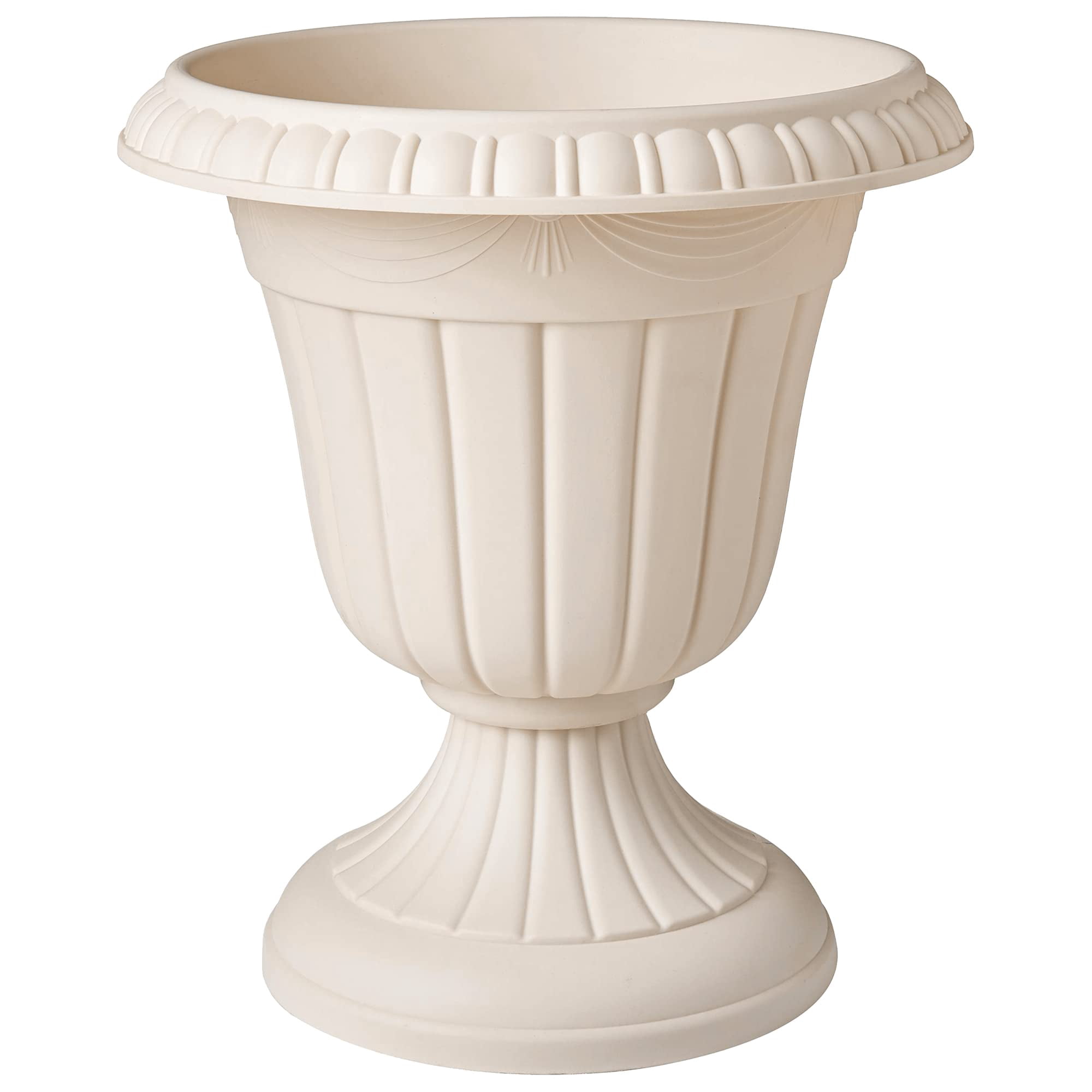 Classic Traditional Plastic Urn Planter Indoor Outdoor Garden Decor Flower Pot Vase 10x12 Black