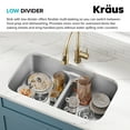 thumbnail image 6 of KRAUS Premier 32” Undermount 50/50 Double Bowl with Low Divider 18-Gauge Stainless Steel Kitchen Sink, 6 of 8