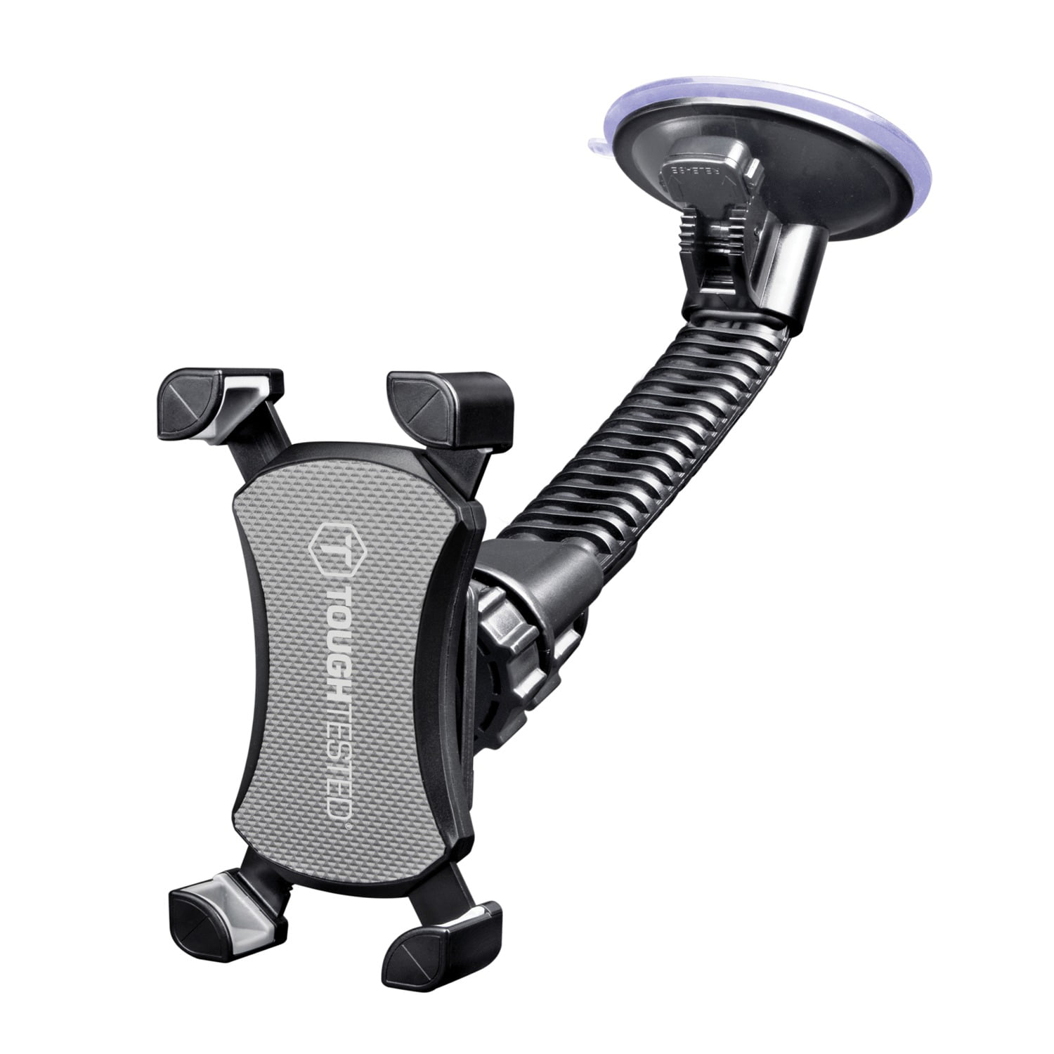 ToughTested Mammoth Windshield Mobile Mount, Features Double-Ribbed Gooseneck Arm, Expandable Claw Grip Holder with 360 Degree Rotation, Extra Large Suction Cup, Quick Release Button