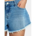 thumbnail image 4 of Madden NYC Women's Frayed Denim Shorts, Sizes XXS-XXL, 4 of 5