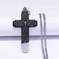 thumbnail image 4 of QDhaobang Christian Bible Cross 14K White Gold Big Pendant Necklace Men's Jewelry corrente masculina, 4 of 5