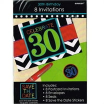 30th Birthday Invitations Party Invites Save The Date Seals 8 Count