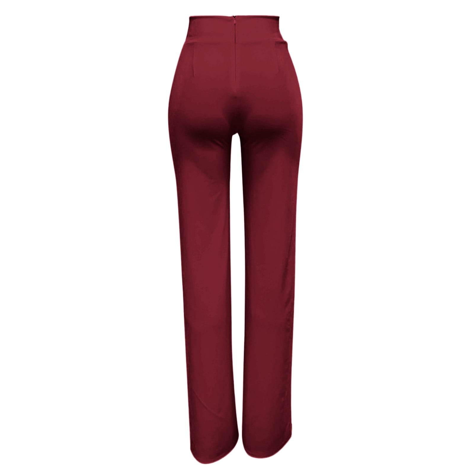 Women's Fashion Dress Pants Womens Black Work Pants Solid Stretch High  Waist Zipper High Waist Straight Pants With Pocket Trousers winter clothes  for women 