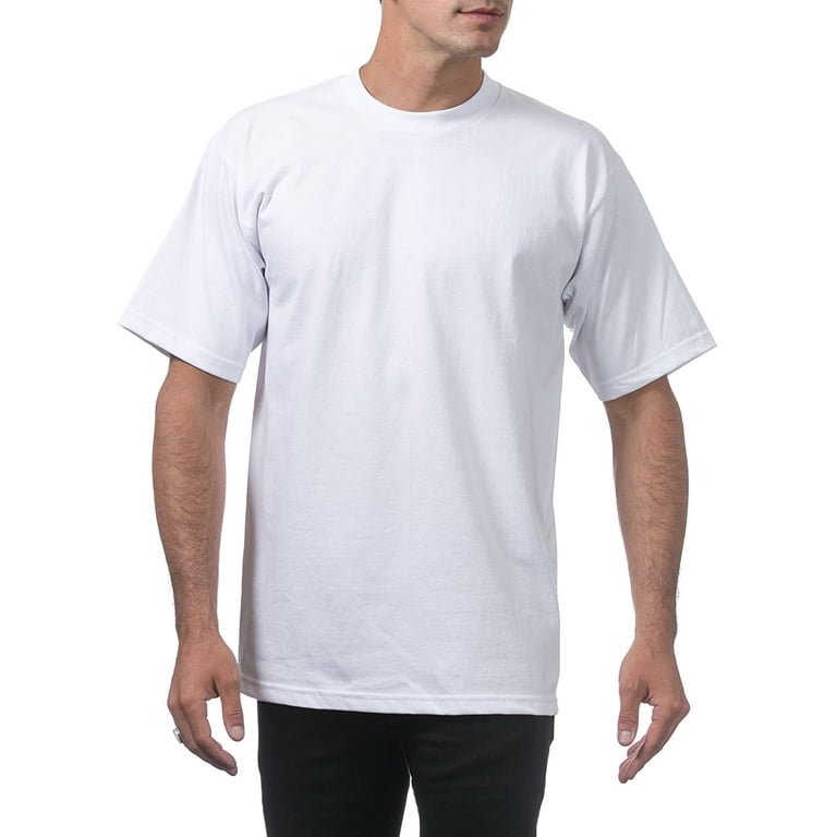 stadig bassin Fest Pro Club Men's Heavyweight Cotton Short Sleeve Crew Neck T-Shirt - Walmart .com