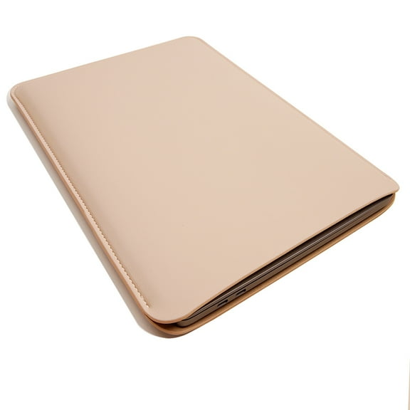 MingX NoteBook Sleeve White Color Laptop Bag for Macbook Pro 13"15"16" 2021 Air 13Inch Computer Case PU Leather (Beige,15 Macbook Pro)