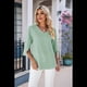 thumbnail image 4 of Blusas Elegantes e Informales para Mujer, de 1/2, para Oficina, de , con Cuello en V, Color Verde Frijol, Talla XXL, 4 of 9