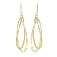 thumbnail image 1 of Aleksa Ladies 14K Yellow Gold Shiny Tube Hanging 2 Open Ovals Fancy Drop Earrings, 1 of 1