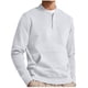 thumbnail image 3 of Blusas y camisas de manga larga con cuello en V para hombre, sudadera informal de color liso con bolsillos y botones, camisetas de poliéster de manga larga con cuello en V para hombre, 3 of 4