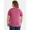 thumbnail image 3 of Terra & Sky Women’s Plus Short Sleeve V-Neck Tee, Sizes 0X-5X, 3 of 5