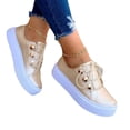 thumbnail image 4 of Lace-up Flats Sneakers Women Rivet Casual Shoes, 4 of 4