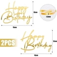 thumbnail image 2 of 2 piezas de adornos para tartas de feliz cumpleaños con purpurina dorada y acrílica, suministros para decoración de tartas de cumpleaños, 2 of 5
