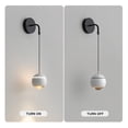 thumbnail image 2 of FSLiving Touch Dimmer Accent Downlight 3000K Euphotic Decorative Wall Light, UL Plug-in Cord Dimmable 7W COB LED Bedside Lamp Wall Lantern Matte White Wall Sconce for Bathroom Bedroom Living Room, 2 of 8
