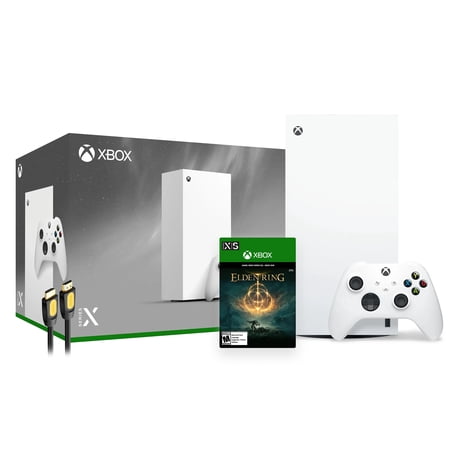 Microsoft Xbox Series X 1TB All-Digital Robot White Console and Wireless Controller Bundle with Elden Ring Full Game and Mytrix High Speed HDMI