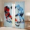 thumbnail image 2 of Homewish Ice Hockey Game Blackout Curtains Set of 2 (52x84 Each),Ball Sport Window Curtains,Red Blue Curtains and Drapes For Boys Kids,Super Cozy Room Decor, 2 of 6