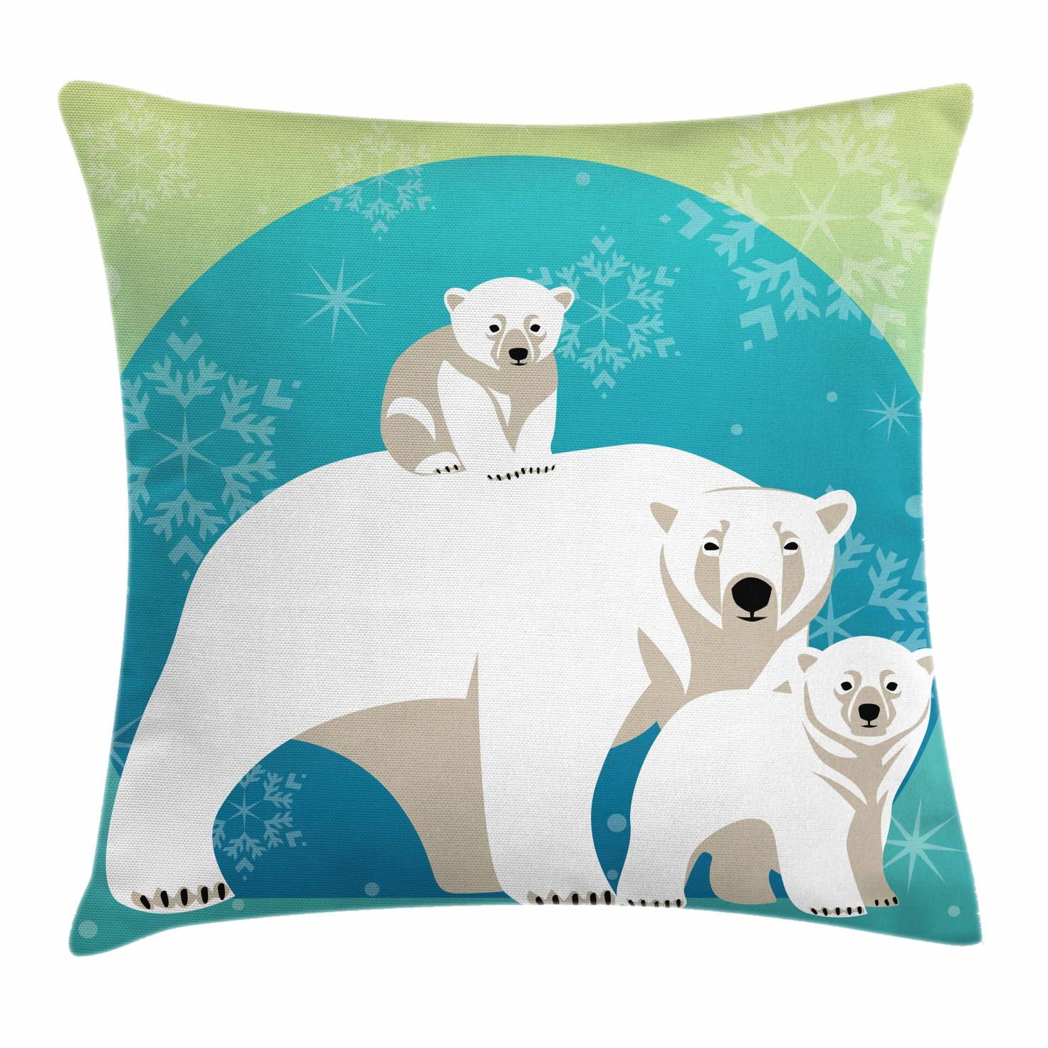 eddie bauer cozy polar bear throw pillow