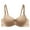 Khaki, variant on Women's Full Coverage Padded Bras - Wired T-Shirt Bras With Rose Lace Wings - Lace Band Push Up Bra Burgundy M