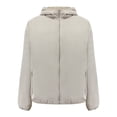 thumbnail image 1 of Chamarra George para Mujer, con Gorro, Cierres al Frente y Bolsas Laterales Beige Talla M, 1 of 4