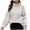 White, variant on IROINNID Womens Sweater Turtleneck Pullover Sweater Solid Color Leisure Mid-Length Long Sleeve Plus Size Tops Sweater Blouse