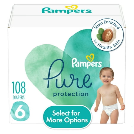 Pampers Pure Diapers Size 6, 108 Count (Select for More Options)