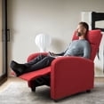 thumbnail image 6 of Vineego Home Theater Recliner with Padded Seat and Backrest, Red Fabric, 6 of 7