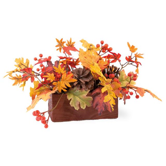 Boston International WDC18679 Feuilles d'Érable Paysage de Table d'Automne - Multicolore - 12 x 5 x 9 Po.