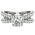thumbnail image 6 of X Cross Split Shank Round Brilliant Diamond Engagement Ring 1.75 CT TW 14K White Gold (L-M,I1), 6 of 8