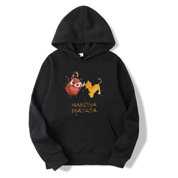 Disney Hakuna Matata divertida Simba Anime Sudadera con capucha mujer el Rey Leon Kawaii sudadera graficos Harajuku mujer Sudadera con capucha