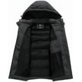 thumbnail image 3 of KVE Men's Hooded Winter Coat Warm Puffer Jacket Thicken Quilted Jacket Dark Grey XX-Large, 3 of 9