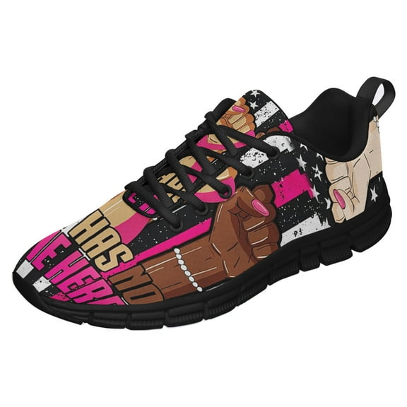 Breast Cancer Awareness Hate Has No Home Here Running Shoes Sneakers Mesh Black Size 3.5