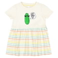 thumbnail image 3 of Inktastic Just Dill with It Chill Dill Pickle in Sunglasses Girls Baby Dress, 3 of 5