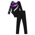 thumbnail image 4 of iixpin Kids Girls Ballet Dance Biketard Long Sleeve Gymnastic Leotard Skating Jumpsuit Bodysuit with Leggings Set Pegasus 8, 4 of 7