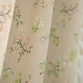 thumbnail image 3 of Floral Farmhouse Curtains Closet Semi-Blackout Living Room Drapes 63 Inch Length Cotton Linen Blend Short Bohemian Window Curtain Panels with Tassel Beige Rod Pocket Bedroom Drapes, 1 Panel, 3 of 7