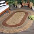 thumbnail image 4 of SAFAVIEH Braided Kent Geometric Machine Washable Reversible Area Rug, Brown/Gold, 5' x 8' Oval, 4 of 20
