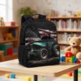 thumbnail image 2 of Jeiento Truck Toddler Backpack 13.5" for 2-6 Years Old, American Flag Preschool Bookbag with Large Compartment & Mesh Side Pockets, Lightweight Kids School Bag for Daycare Outdoor, 2 of 7