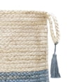 thumbnail image 5 of LR Home Woven Round Jute 19" Storage Basket with Handles, Blue/White Stripe, 5 of 8