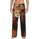 thumbnail image 1 of Fotbe Cool Fire Lion Pantalones de Pijama para Hombre, Pantalones de Dormir, Pantalones de Casa con Cintura Ajustable y Bolsillos-Medium, 1 of 6