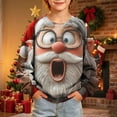 thumbnail image 5 of Nekdswn Kids Christmas Sweatshirt Ugly Xmas Santa Graphic Hooded Pullover Drop Shoulder Long Sleeve Top Warm Fleece Lined Winter Holiday, 5 of 9